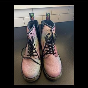 DR Martens glittery boots with side zip. Youths 5